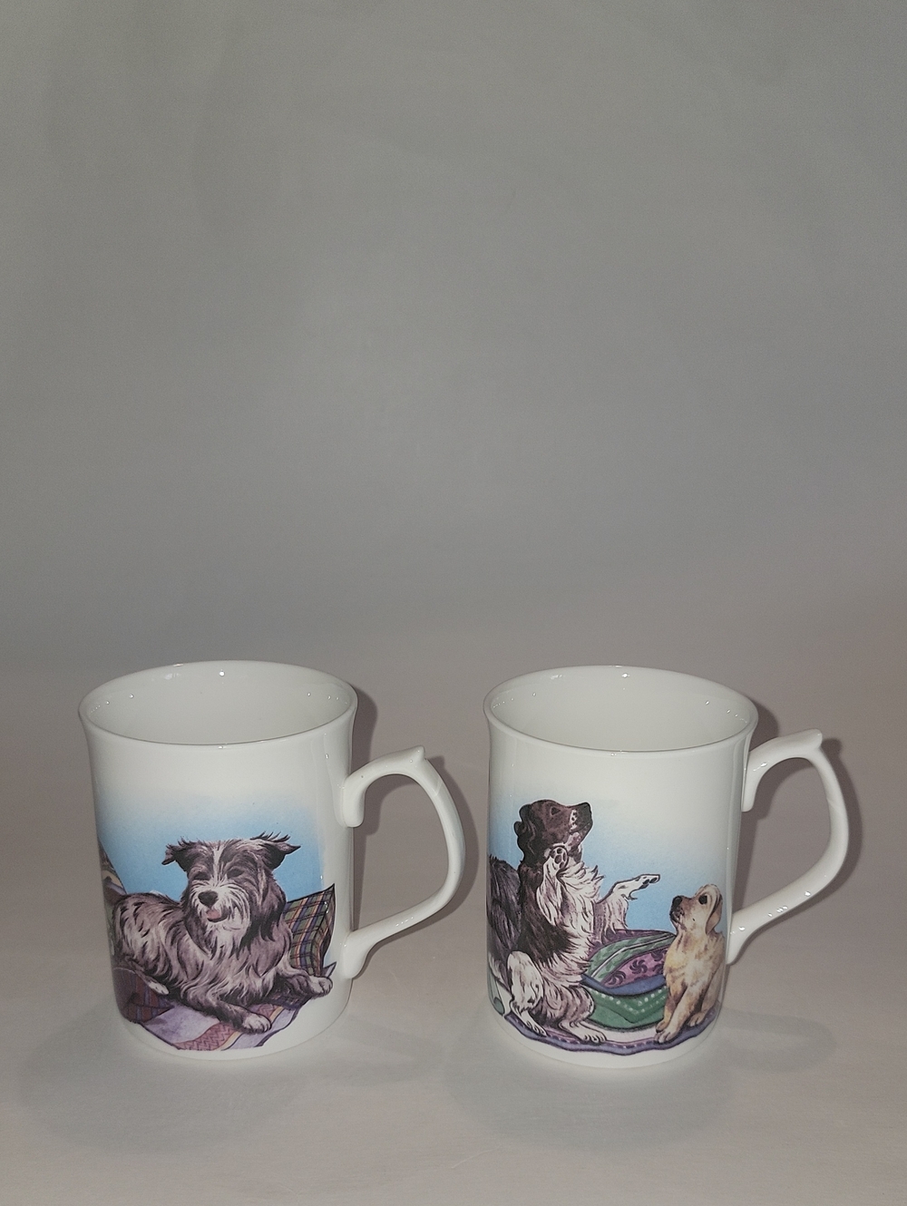 JASON WHITE DOG-ILLUSTRATED FINE BONE CHINA MUGS - Set of 2